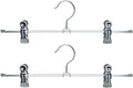 Mawa by Reston Lloyd Space-Saving Clothes Hanger for Pants and Skirts with Two Non-Slip Clips, Style K/30D, 12-Inch, Set of 2, Silver
