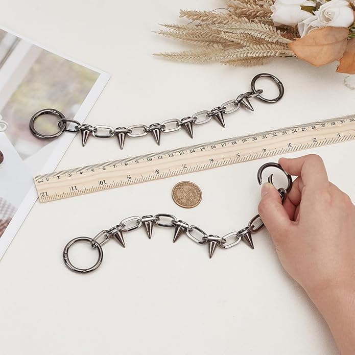 FINGERINSPIRE Shoe Chains Heart Shape Shoe Chain Decoration with Iron Ring Shoe Charms Decoration Alloy Heart Boot Strap Chains for DIY Crafts Shoes Bags Clothes Decoration