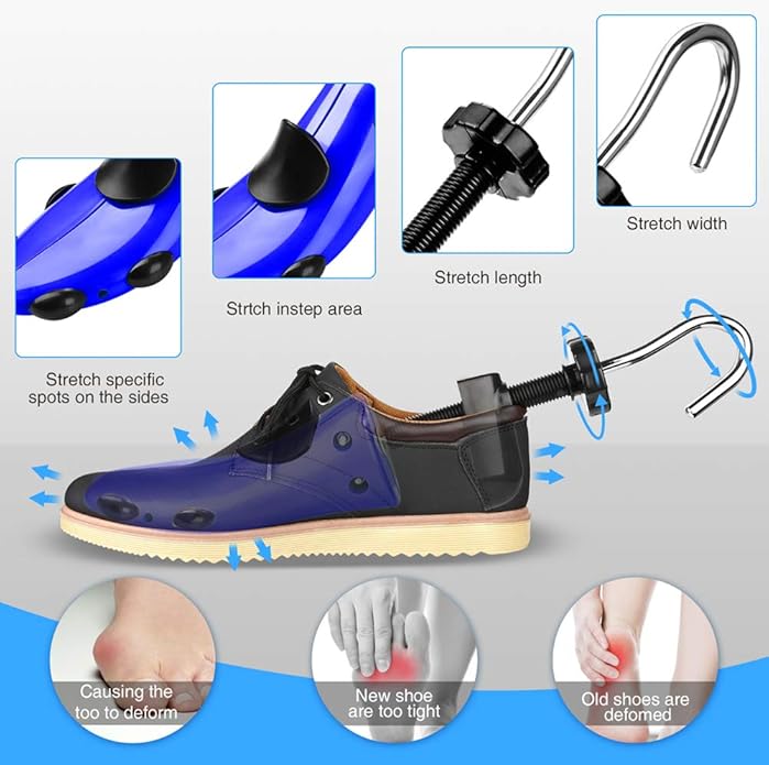 JJDPARTS Shoe Stretcher, Pair 4-Way Shoe Expander Widener Shoe Tree Extender for Women Men