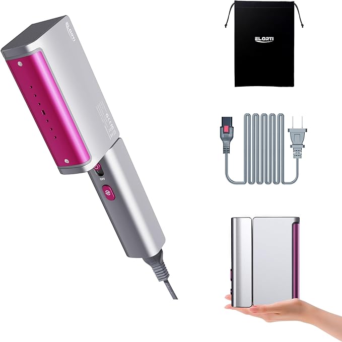 Travel Steamer for Clothes, 1200W Dual Voltage 110-220V Portable Handheld Steamer with Pluggable Cable & Foldable Design, 15s Fast Heat, 2 in 1 Steam Iron with 110ml Tank for Europe, Global