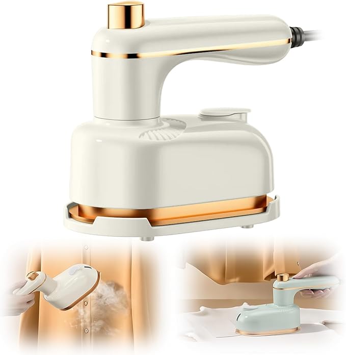 2025 Vacuum Steamer for Clothes, Portable Steam lron Fast 5-Second Heat Up Steaming Ironing, Upgrade Mini Iron for College Dorm Home Mini Travel Iron for Clothes (White)
