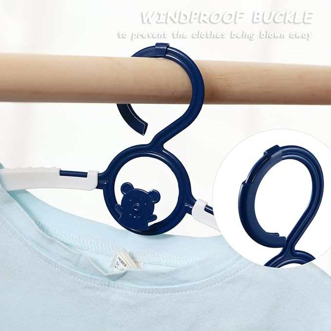 Baby Hangers for Nursery Closet 60 Pack Plastic Kids Clothes Hanger Space Saving Non Slip Extendable Toddler 11-14” Adjustable Hangers Heavy Duty Clothing Infant Hanger Bulk, Deep Blue