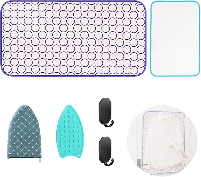 Portable Ironing Blanket Thick Ironing Mat Anti Slip for Table Top Foldable Over The Door Ironing Board Ideal for Home, Travel mall Spaces（Large 47.2"×23.6"）