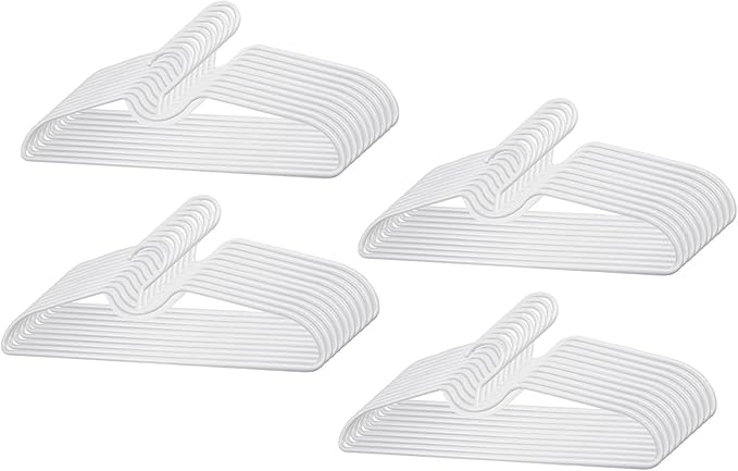 Plastic Clothes Hangers Space Saving Short Neck Hanger, Anti-Slip Heavy-Duty Slim Closet Thin Hangers, Coat Hanger for College Dorms, Homes & More, Enhances Closet Space(40Pack)
