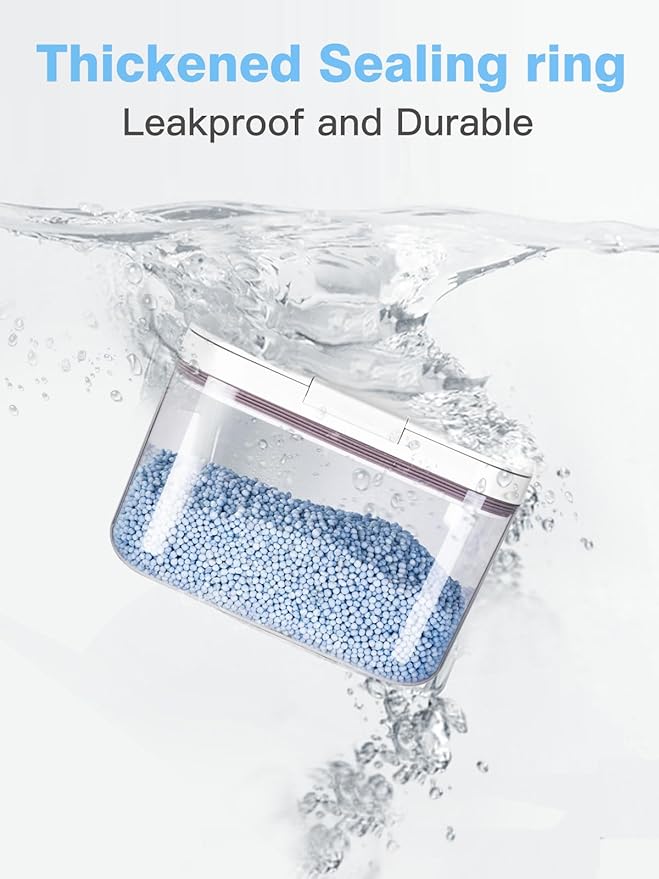 LivLab Mker Laundry detergent dispenser with One-Press Lid,for laundry room organization,Clear PET laundry powder container with Measuring Cup,laundry pods container 2.8L/6Lbs/100oz(120 Pods)