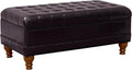 HomePop Deluxe Tufted Storage Bench with Hinged Lid, Espresso