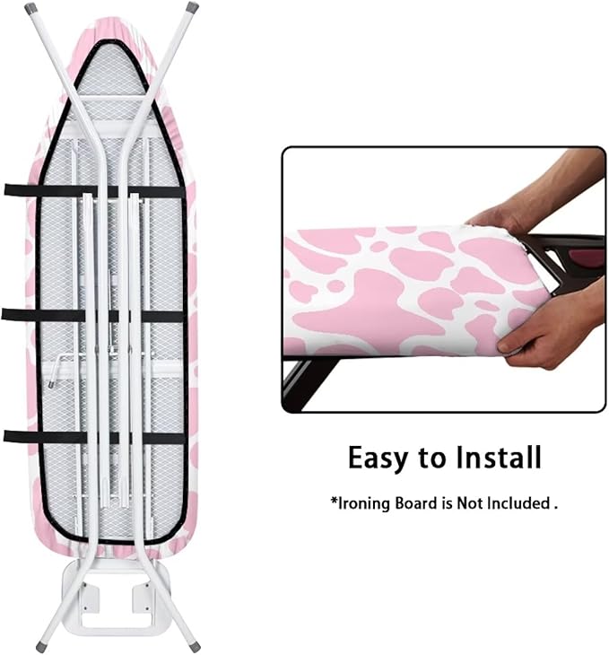 Ironing Board Cover,Ironing Mat,Iron Board Cover,Cow Ironing Board Cover,Pink Ironing Board,Pink Cow Print XX-Large