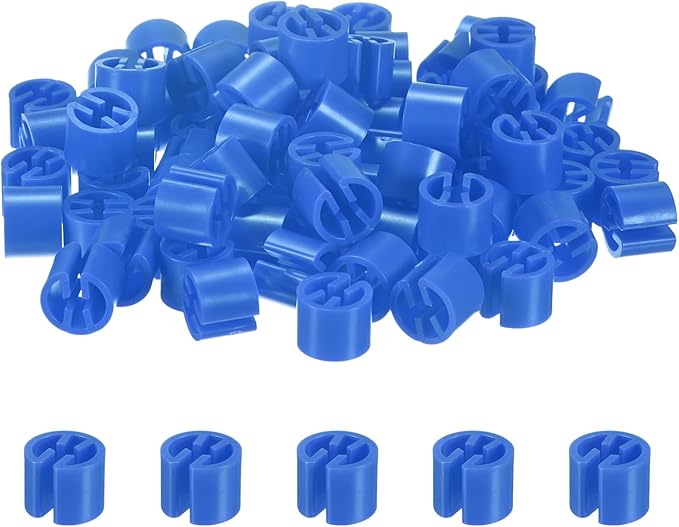 100-Pack Clothes Hanger Markers Blank, Plastic Garment Color Coded Size Clips Fit 3.5mm Rod for Clothing/Wire Hangers, Colored Coding Marker [Dark Blue]