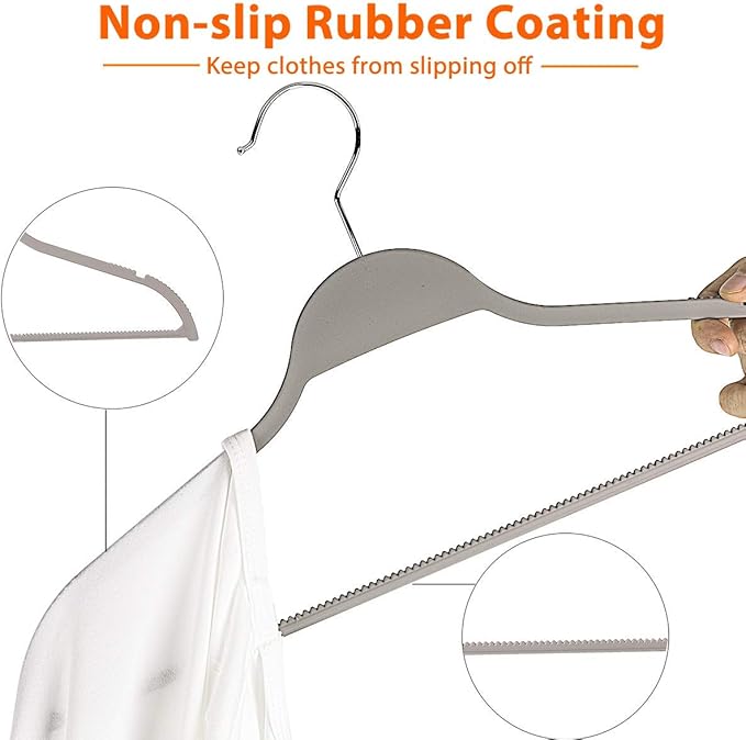 ELONG HOME Plastic Clothes Hangers 20 Pack and Solid Wooden Hangers 20 Packs