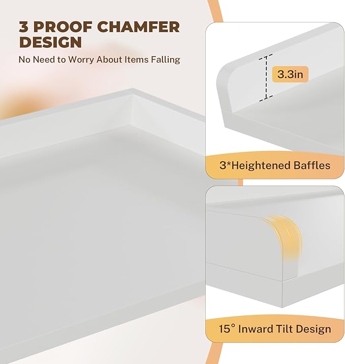 FAHKNS Washer Dryer Countertop - Wood Laundry Washer Dryer Topper with Anti-Slip Mat, 54" Width Waterproof Laundry Room Organization, Light & Save Space, White