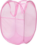 The upgraded pop-up laundry basket features a breathable side pocket mesh design, making it ideal for rooms, apartments, dormitories, travel, business trips, and children's storage (1,pink)