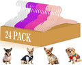 24Pcs Dog Clothes Hangers for Small Dogs & Cats, 7 Inch Non-Slip Durable Plastic Pet Hangers for Chihuahua/Maltese/Yorkie Outfits, Assorted Colors