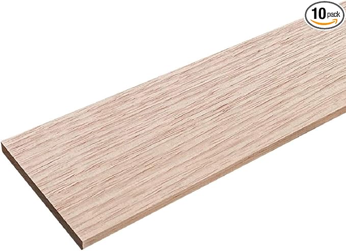 JGFinds 10 Pack Spanish Cedar Planks, Solid Cedar Lumber Wood Boards 1/4" x 4" x 12", Kiln Dried and Sanded for Trays, Dividers, Box, or Closet; Not Veneer