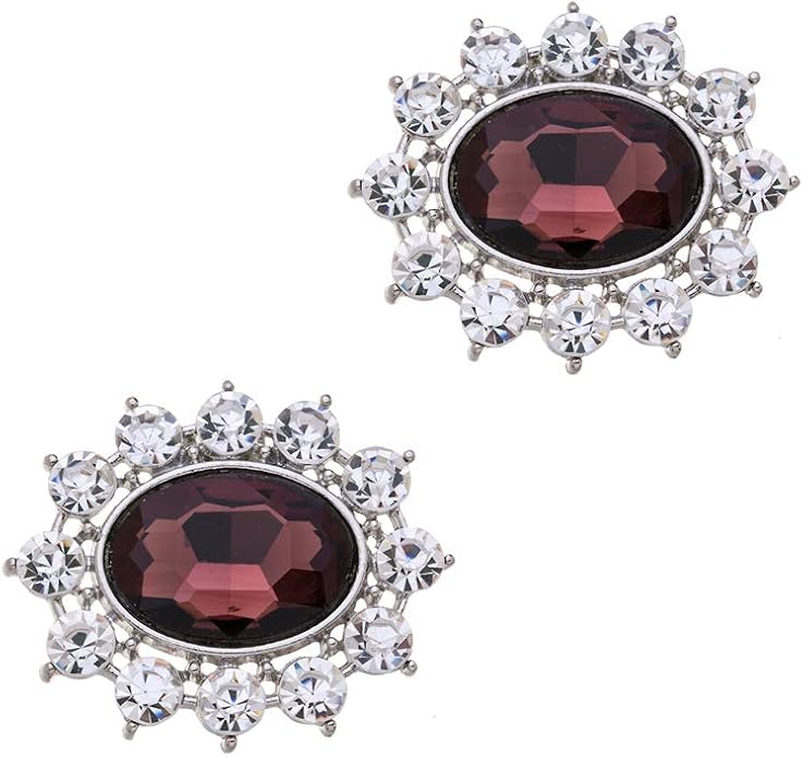 Ruihfas 2Pcs Sparkly Removable Oval Egg Shape Crystal Shoe Clips Accessories for Women Bride Wedding Prom Party Shoes Decoration