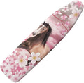 GLENLCWE Pink Horse Cherry Blossom Ironing Board Cover and Pad,Thick Heavy Duty Ironing Board Replacement Padding Standard Size 15X54Inch,Washable
