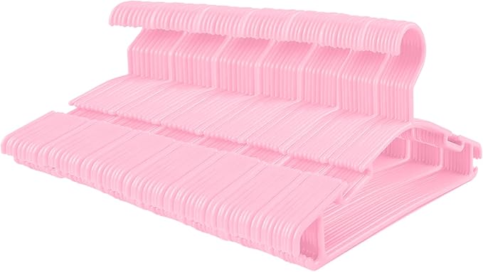 GoodtoU Baby Hangers Pink Kids Hanger Clothing Baby Hangers for Nursery Plastic Kids Hanger 100 Pack