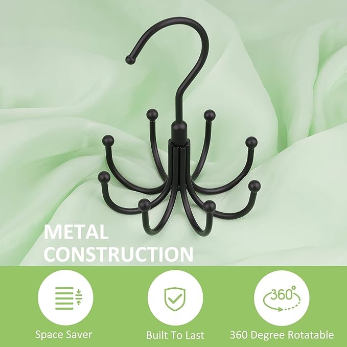 2 Pack Tank Top Hanger, Rotatable Bra Hanger for Closet, Max 24 Capacity Metal Tank Top Holder Storage Space Saving Sport Bra Organizer, Black