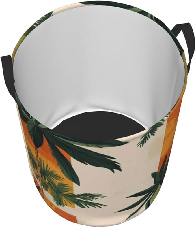 Retro Tropics Print Laundry Basket For Storage Bins Gift Baskets Bedroom Clothes Hamper