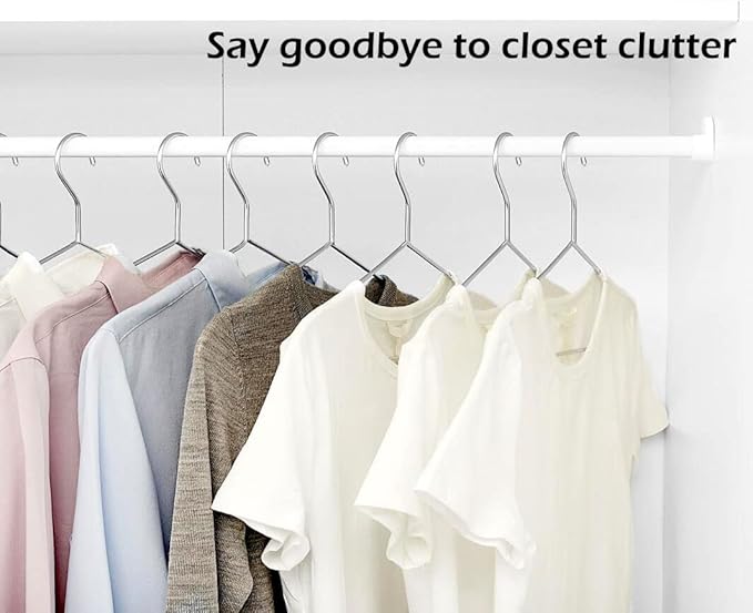 KEETDY 50 Pack Metal Hangers Coat Hangers Heavy Duty Stainless Steel Clothes Hanger for Closet Clothing Shirt Suit Pant 16.4 Inch