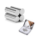 Mirror Box Magnets for Metal Collar Stays- 36Pcs N42 Strong Magnets in Portable Metal Case for Dress, Sport, and Casual Shirts (0.35 * 0.1IN,Silver)