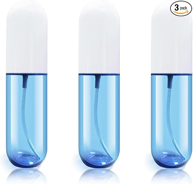 YOCASII 3PCS Mini Spray Bottles, 2oz Travel Spray Bottles Tsa Approved, Travel Containers for Toiletries, Small Spray Bottle and Pump Bottles for Hair Spray & Face