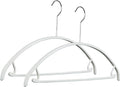 Mawa Non Slip Metal Clothing Hanger, Smooth Shoulder Support with Skirt Hooks, Model 42-U,Set of 2, White