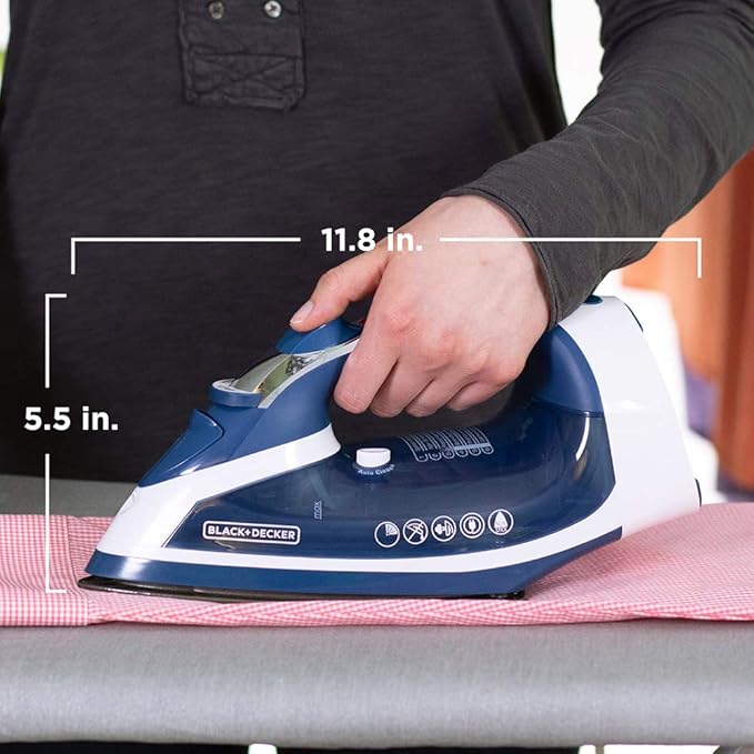 BLACK+DECKER Xpress Steam™ Cord Reel Iron with Nonstick Soleplate, Blue, ICR16X (Pack of 4)