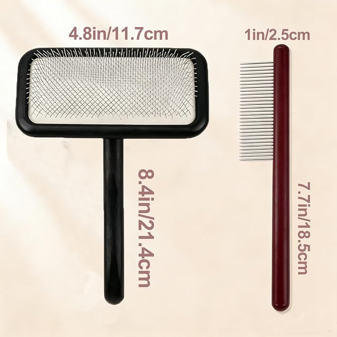 Sheepskin Wool Brush - Carpet Rake Tool for Pet Hair Removal and Household Fabric Care（Black）