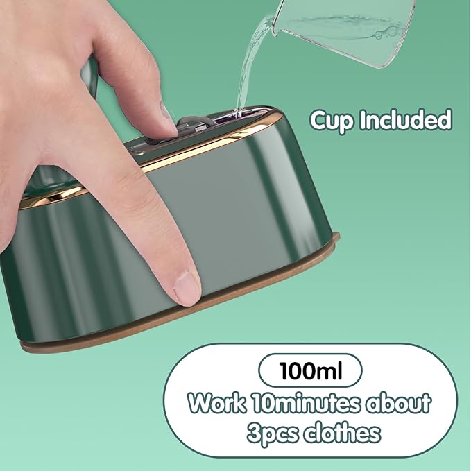 Travel Steamer Iron for Clothes Mini - Portable Ironing Machine Travel Small Size Portable Steamer Travel College Dorm Home Essentials (Green)