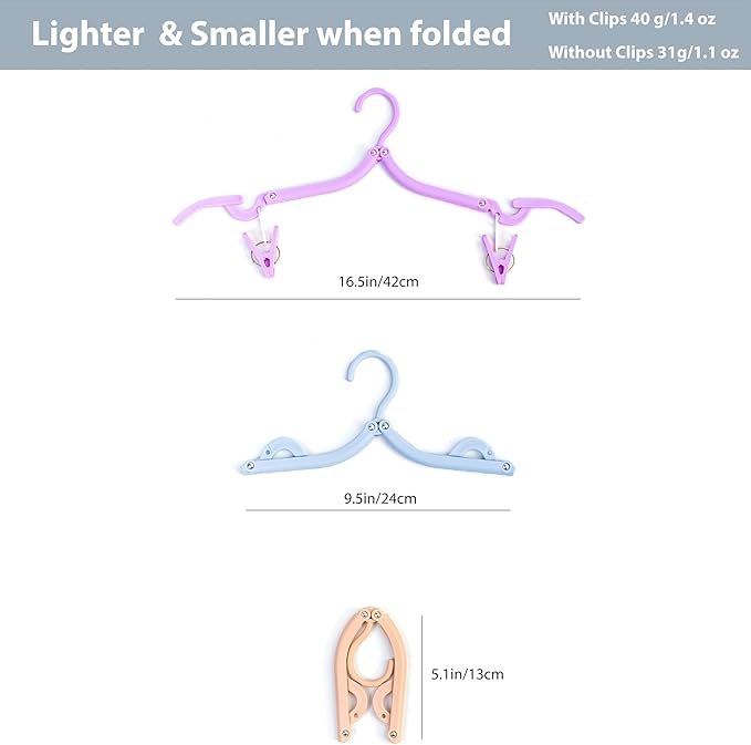 Travel Hangers, Cruise Ship Essentials Travel Essentials, Portable Cruises Must Haves 2025, Folding Hangers for Suitcase, RV Camping Airplane Europe Vacation Essential (30, Mixed)