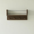 Entrance Coat Rack ，Coat Hooks, Wall-Mounted Wooden Hook Rack, Wall-Mounted Shelves are Very Suitable (Walnut Color Finish-B-1)