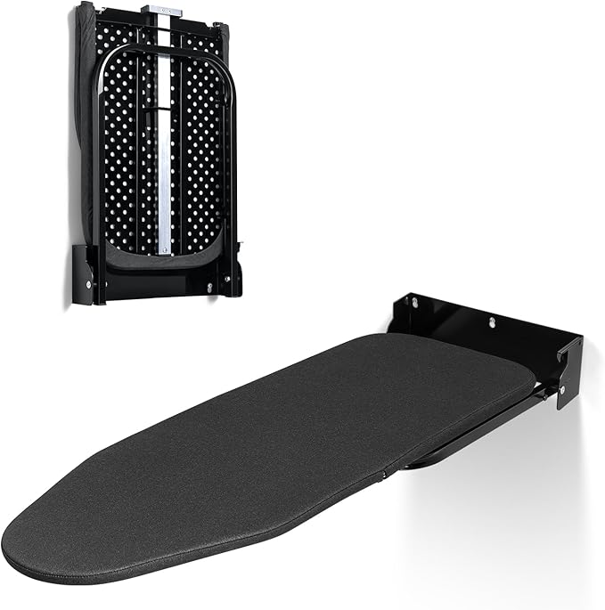 Duwee 12"×36" Wall Mounted Ironing Board,Folding Door Moutnted Ironing Board with Heat Resistant Cover,Compact Wall Mount Fold Down Iron Board for Small Spaces