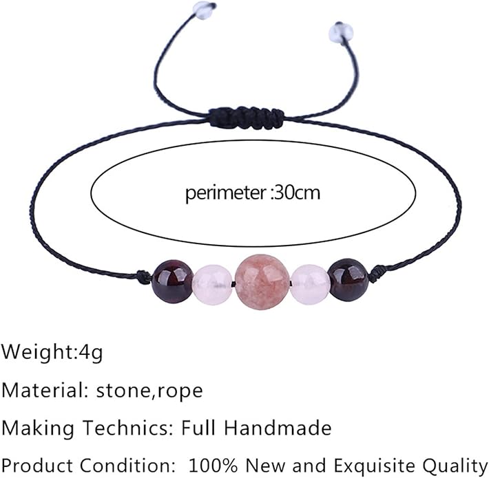 Caiyao Chakra Crystal Tiger Eye Bead Bracelet with Wish Card for Women Adjustable Spiritual Stone Braide String Bracelet Yoga Meditation Jewelry Gift