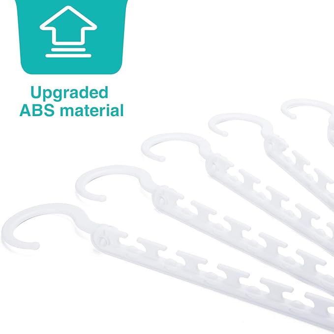 HOUSE DAY Sturdy Plastic Space Saving Hangers Cascading Hanger Organizer Pack of 20 Closet Space Saver Multifunctional Hangers for Heavy Clothes (White)