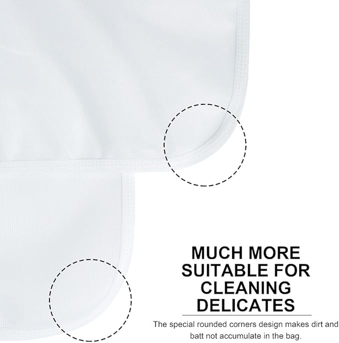 TENRAI Delicates Laundry Bags, Bra Fine Mesh Wash Bag for Underwear, Lingerie, Bra, Pantyhose, Socks, Use YKK Zipper, Have Hanger Loops, Small Openings (White, 3 Small)