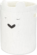 Parker Baby Bear Felt Laundry Hamper | Spacious & Collapsable Storage Basket for Nursery | Lightweight Laundry Hamper Basket with Flexible & Sturdy Handles | Neutral Colors & Fits Any Room