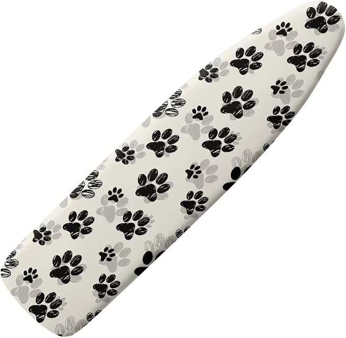 Flashideas Dog Paw Prints Ironing Board Cover and Pad 15 x 54 Heavy Duty Iron Board Covers Standard Size Padding Decorative Covers for Most Iron Boards Ironing Pad Cover