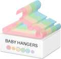 Hsei 40 Pack Pastel Color Kids Nursery Hangers Plastic Baby Hangers Heavy Duty Toddler Hanger for Pants, Coat, Skirts, Closet, Nursery Decor(Pink Yellow Blue Green Color)