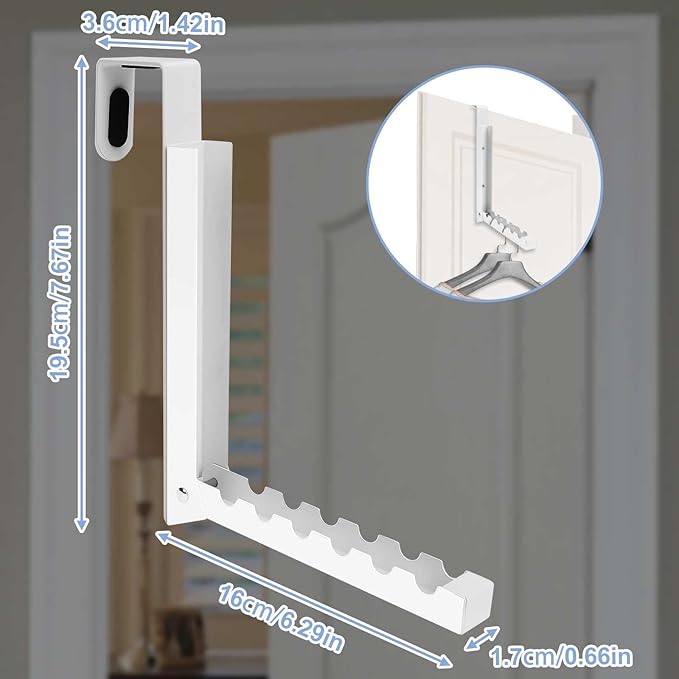 Over The Door Clothes Hanger Drying Rack Clothing,2 Pack Laundry Drying Rack Wall Mount,Portable Folding Hanging Coat Hook for Clothes/Towel/Hat for Laundry Room/Bathroom/Bedroom/Washroom/Travelling