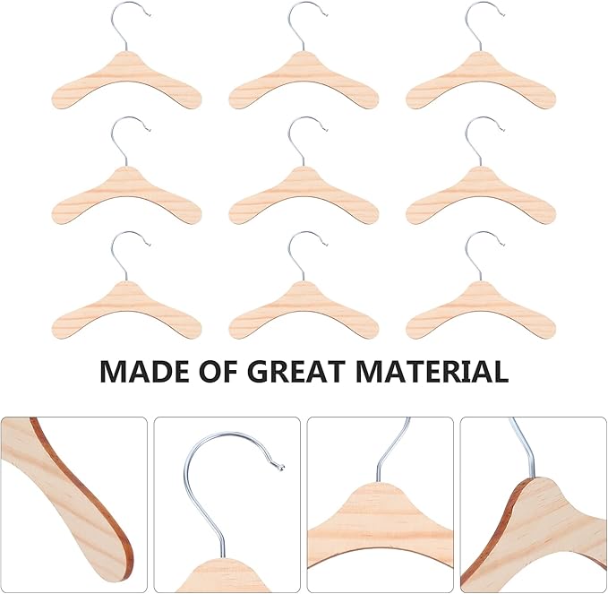 Dog Clothes Hangers:Wooden Pet Clothes Hangers Small Clothing Holder for Pet Dog Cat Clothes Organizer