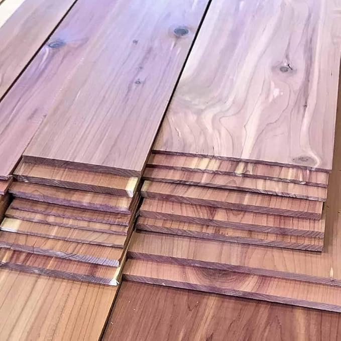 Thin Wood Boards for Laser Engraving, CNC, and Craft Projects: 9 Eastern Red Cedar Thin Boards @ 1/8 x 5 x 24