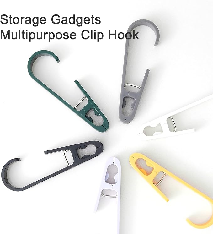 Large Laundry Hook Clothes pins 8pcs Sock Clip Laundry Clips with Springs, Strong Plastic Clothes Drying Line Pegsfor Home Kitchen Outdoor Trip