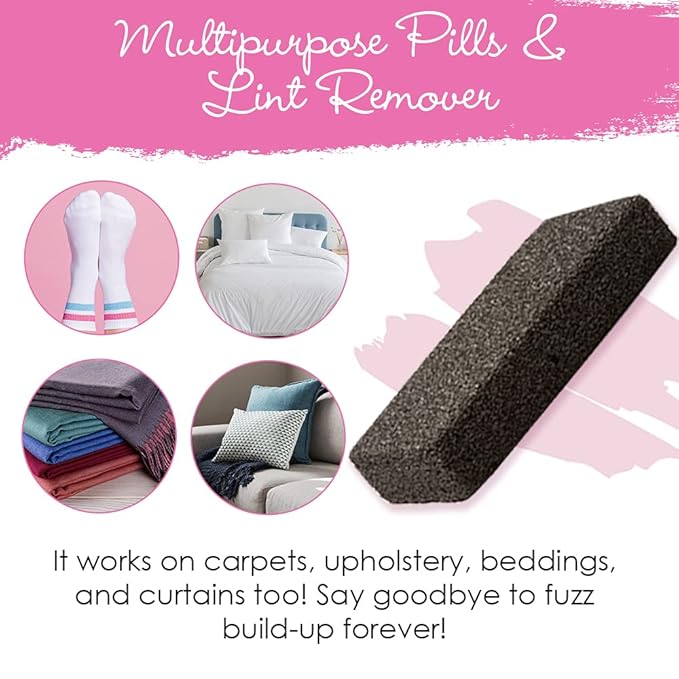 Hollywood Fashion Secrets Sweater Pill Remover Stone – Sweater Stone for Pills and Fuzz Remover, Fabric Lint Shaver Alternative for Sweaters, Coats & Clothes, 2 Pack