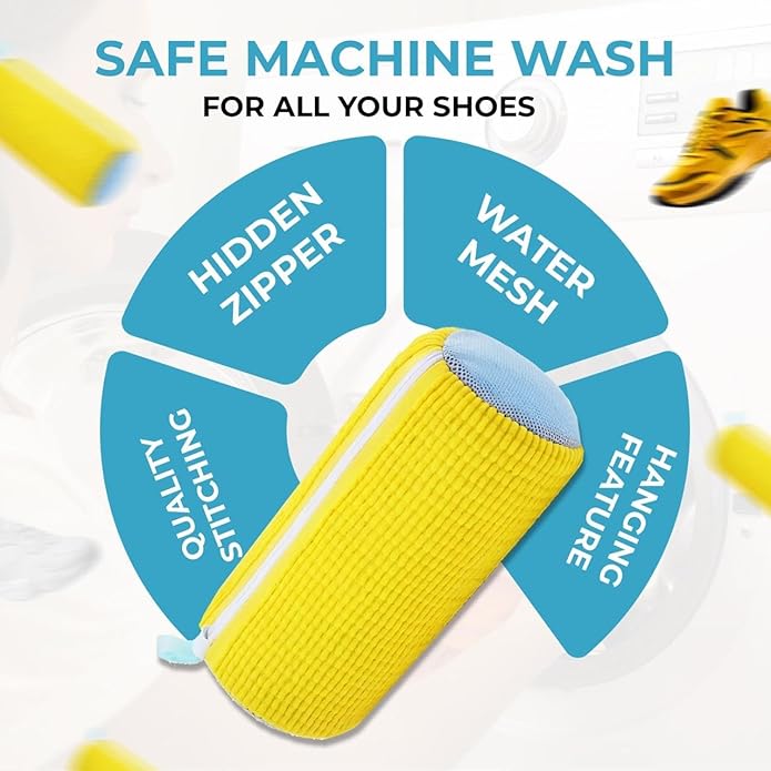 2 Pcs Shoe Washing Machine Bags with 2 Shoe Trees & Brush | Reusable Laundry Bags for Sneakers | Shoe Bag for Washing Machines | Sneaker Bags for Washer and Dryer for All Shoe Types and Sizes