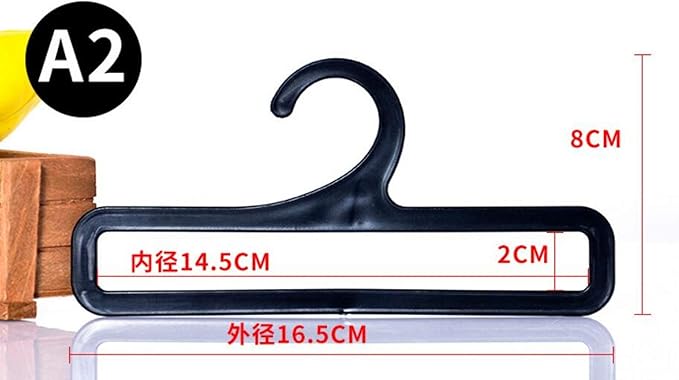 WellieSTR (Pack of 50 Plastic Hangers,Towel/Scarf/Legging Hangers, 16.5cm/6.5" - Black