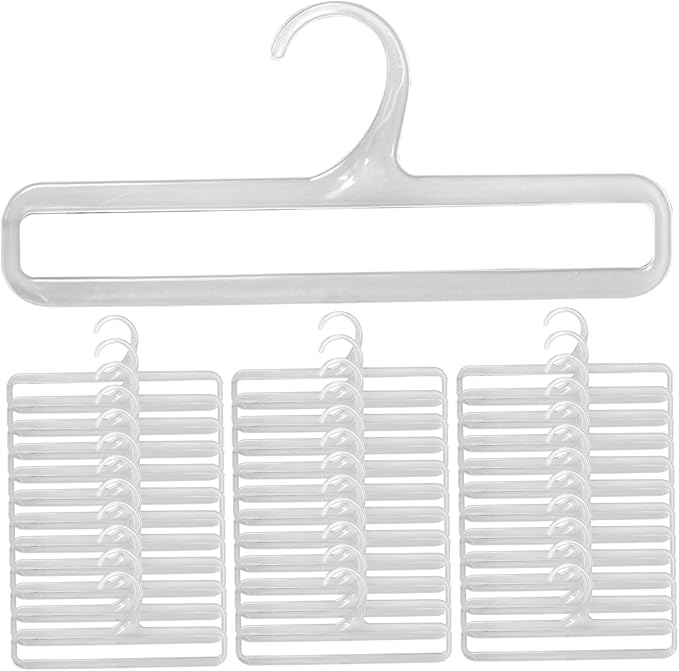 Pants Hangers Scarf Hanger 50Pcs 6.7X3.2In Flexible Leggings Hanger Rectangular Pants Hangers Windproof Pp Clothes Hangers for Home Dorm Hotel, White
