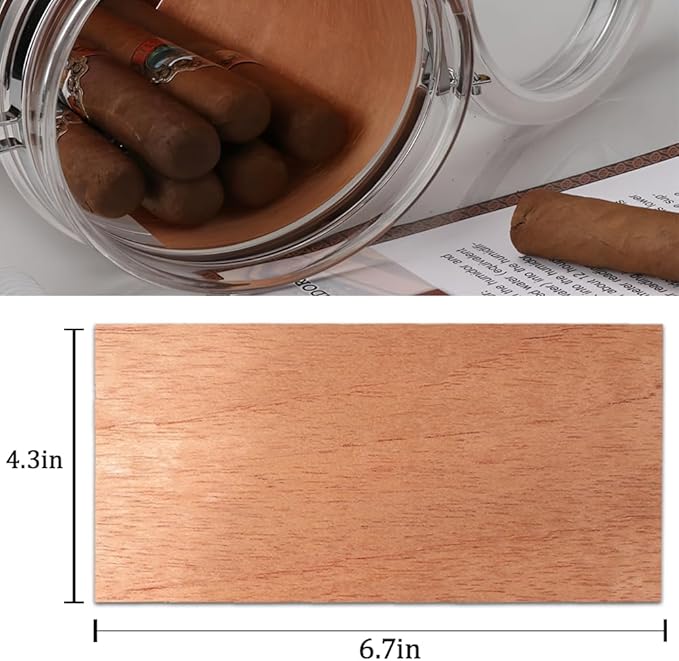 Spanish Cedar Wood Sheets for Cigars (10 Pack) - Premium Humidor Accessories, Veneer Lumber Strips Fits All Tubes/Jars/Boxes, Divides & Enhances Cigar Aroma