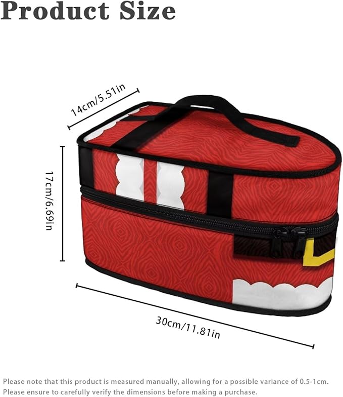 Iron Storage Bag Fits for Home Outdoor Easy to Clean Wear-resistant Iron Storage Case Protective Carrying Bag with Smooth Zipper, Christmas Wind