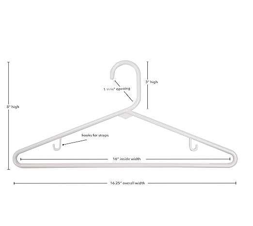 Nahanco Plastic Clothes Hangers, White, 24/Pack (TBWHU)