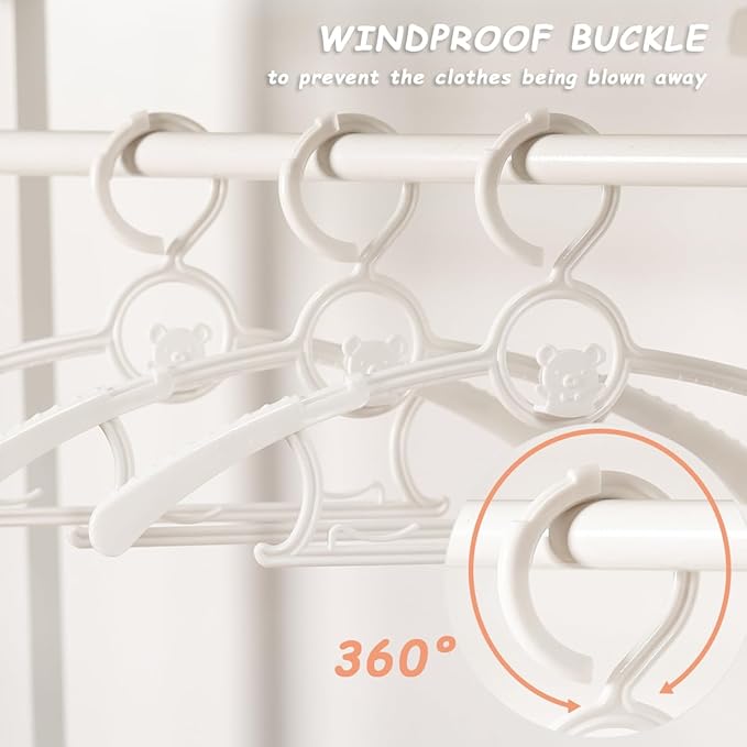 Baby Hangers for Nursery Closet 40 Pack Plastic Kids Clothes Hanger Space Saving Non Slip Extendable Toddler 11-14” Adjustable Hangers Heavy Duty Clothing Infant Hanger Bulk, White